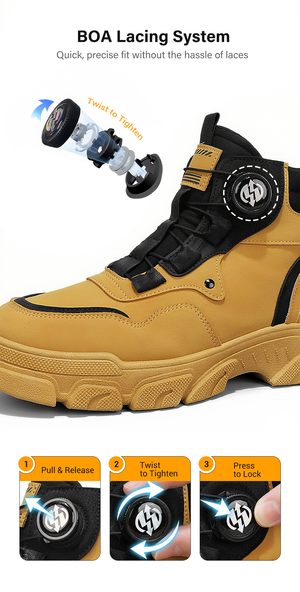 ⏰Men's outdoor swivel buckle work shoes（Waterproof, Anti-slip,Comfortable and Breathable）